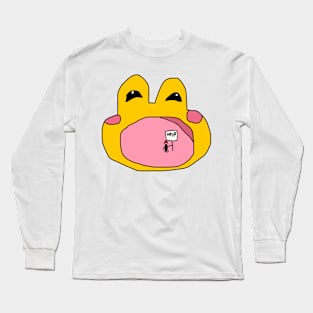 Yawning Yellow Frog Long Sleeve T-Shirt